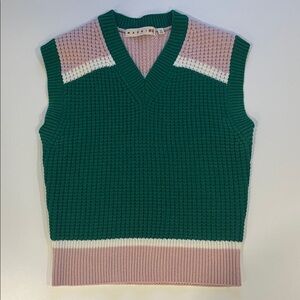 Marni for Uniqlo Green and Pink Knit Vest Size XS